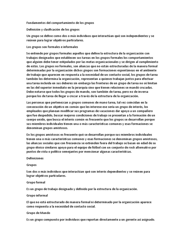 Fundamentos del Comportamiento Grupal | PDF | Toma de decisiones ...