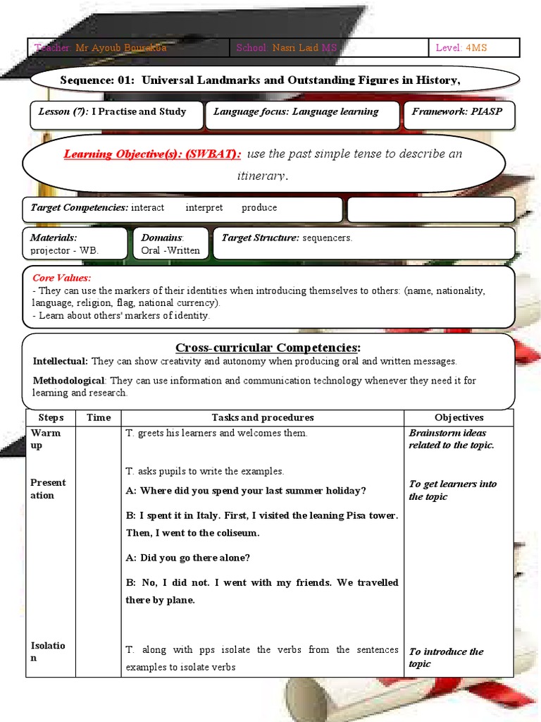 4 Ms Past Simple Sequence 1 | PDF | Learning | Linguistics