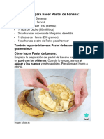 Ingredientes para Hacer Pastel de Banana