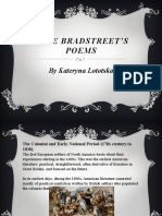 Anne Bradstreet'S Poems: by Kateryna Lototska