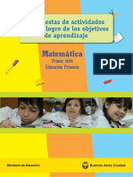 Matematica. Propuestas de Actividades Para El Logro de Los Objetivos de Aprendizaje. Primer Ciclo