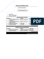 Presupuesto-CENA PASTORAL 2019