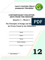 Learner's Activity Sheet Assessment Checklist: Contemporary Philippine Arts From The Regions Quarter 1 - Week 2