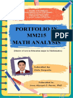 Portfolio in MM215 Math Analysis: (Master of Arts in Education Major in Mathematics)
