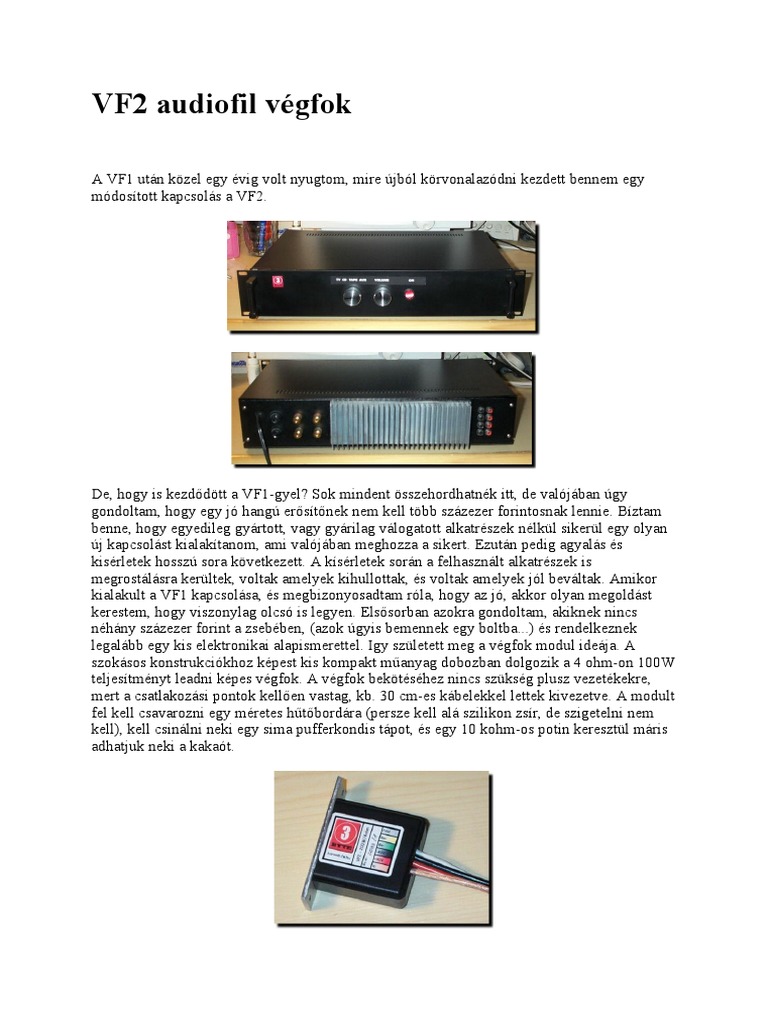 VF2 Audiofil Végfok | PDF
