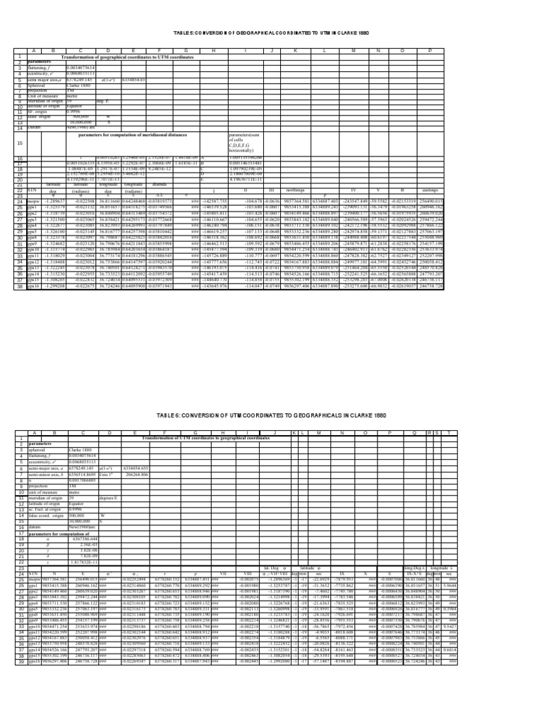 UTM Conversion of Geographic Coordinates | PDF | Latitude | Earth Sciences