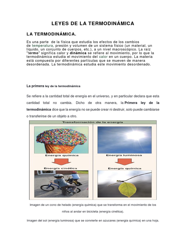 Leyes de La Termodinámica. | PDF | Termodinámica | Entropía