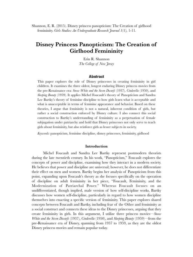 Disney Princesses and Feminine Discipline | PDF | Femininity | Michel ...