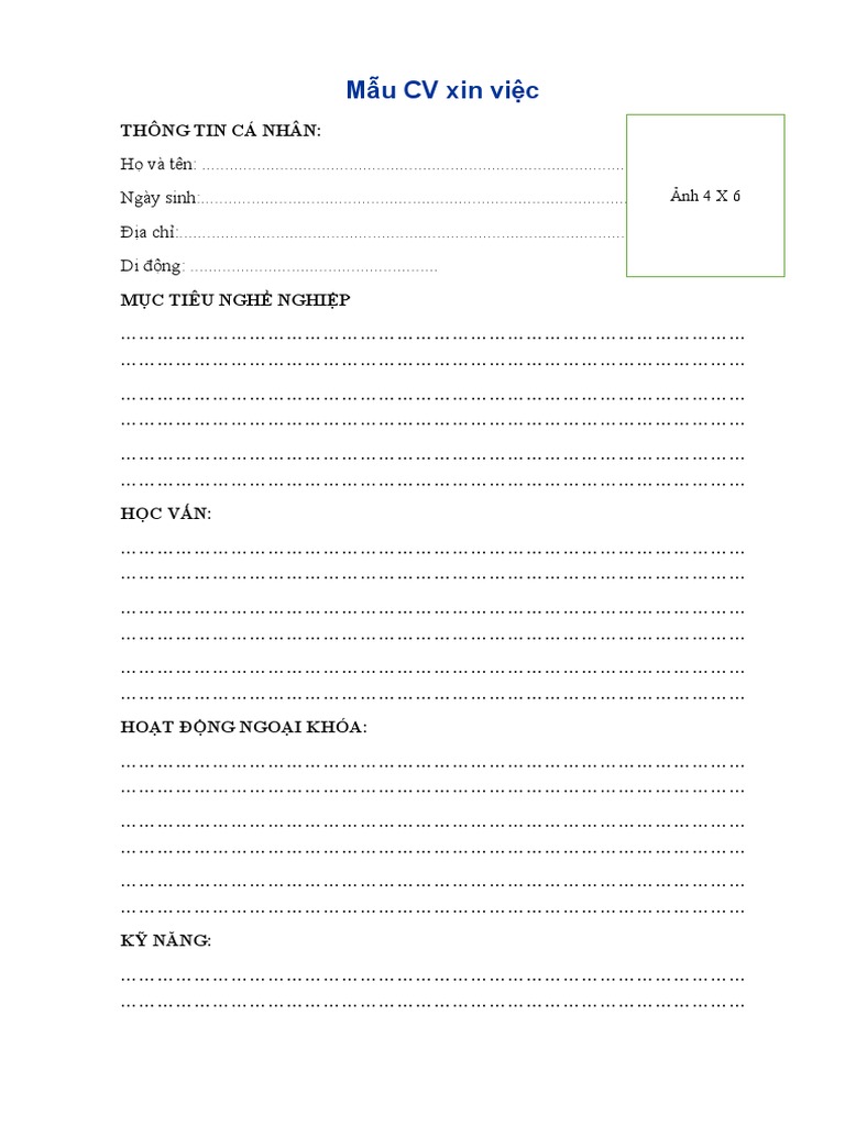 Mẫu CV xin việc | PDF
