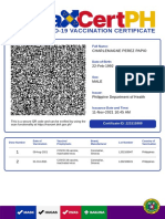 Covid-19 Vaccination Certificate: Charlemagne Perez Papio