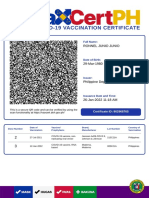 Covid-19 Vaccination Certificate: Ronnel Junio Junio