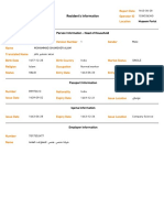 Resident's Information: Person Information - Head of Household