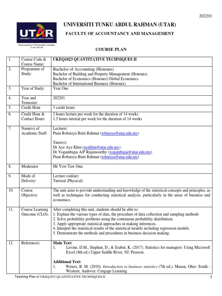 Universiti Tunku Abdul Rahman (Utar) : Faculty of Accountancy and ...