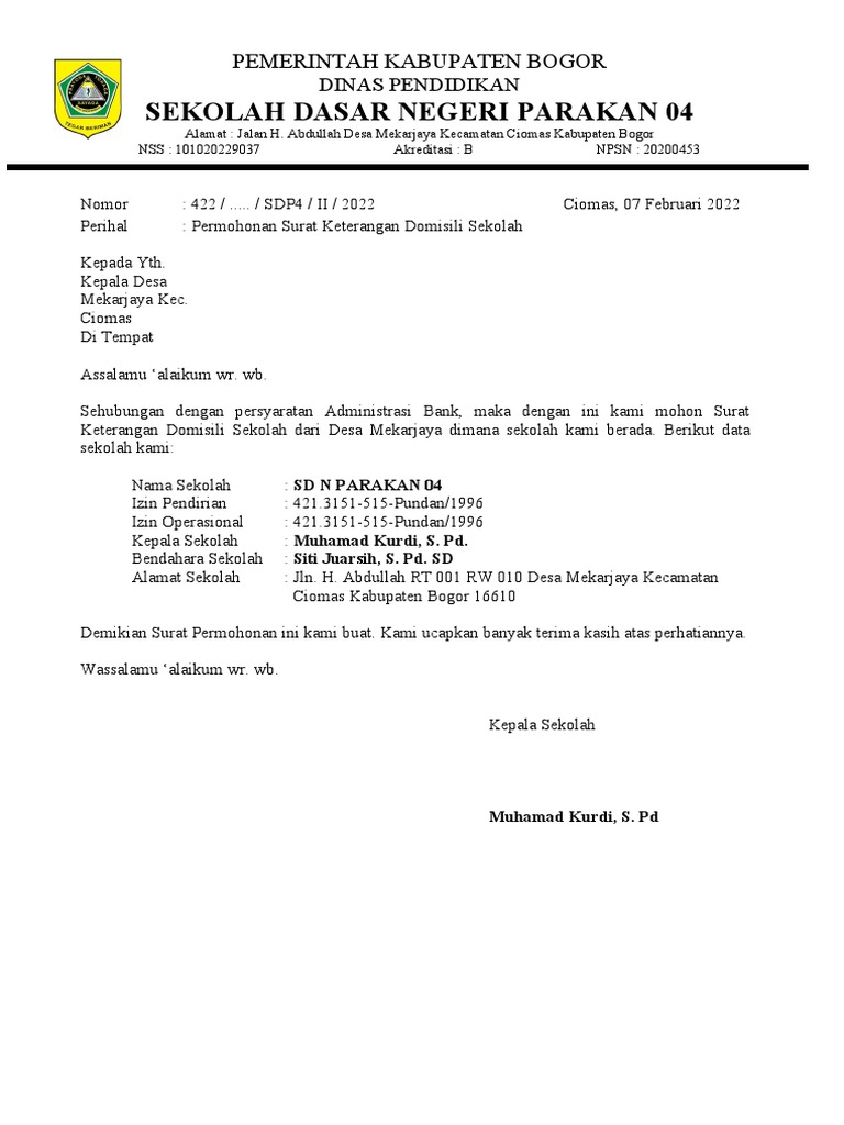Download 69+ Contoh Surat Surat Izin Operasional Sekolah Dasar Negeri Gratis