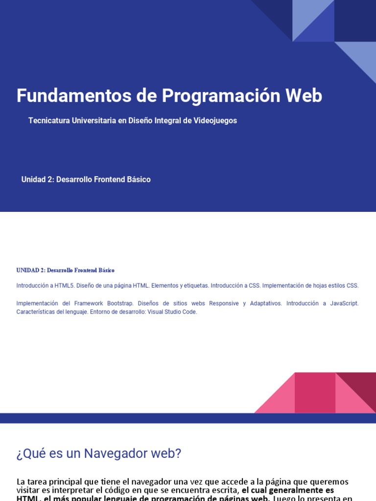 Unidad 2 - Desarrollo Frontend Básico | PDF | HTML | Página web