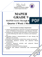 Mapeh Grade 9: Quarter 1 Week 1 Module 1