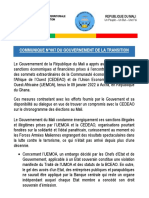 Communique N007 Du Gouvernement Du Mali - Sanctions Cedeao Et Uemoa