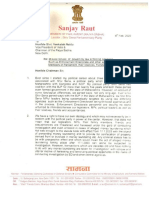 Sanjay Raut letter to Venkaiah Naidu