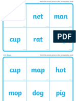 Match Pictures to CVC Words Bingo Game
