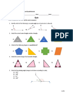 Grade 6 Quiz Triangles and Quadrilaterals