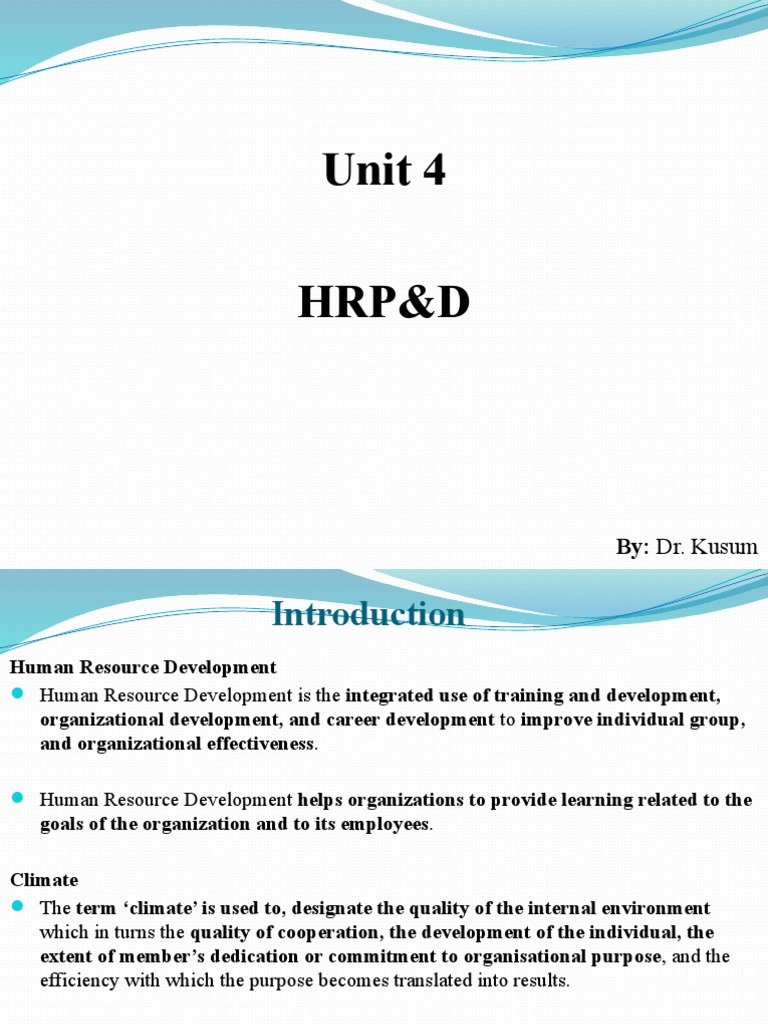 Human Resource Development Climate Insights | PDF | Human Resource ...