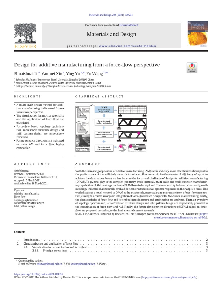Design For Additive Manufacturing From A Force-Flow Perspective | PDF ...