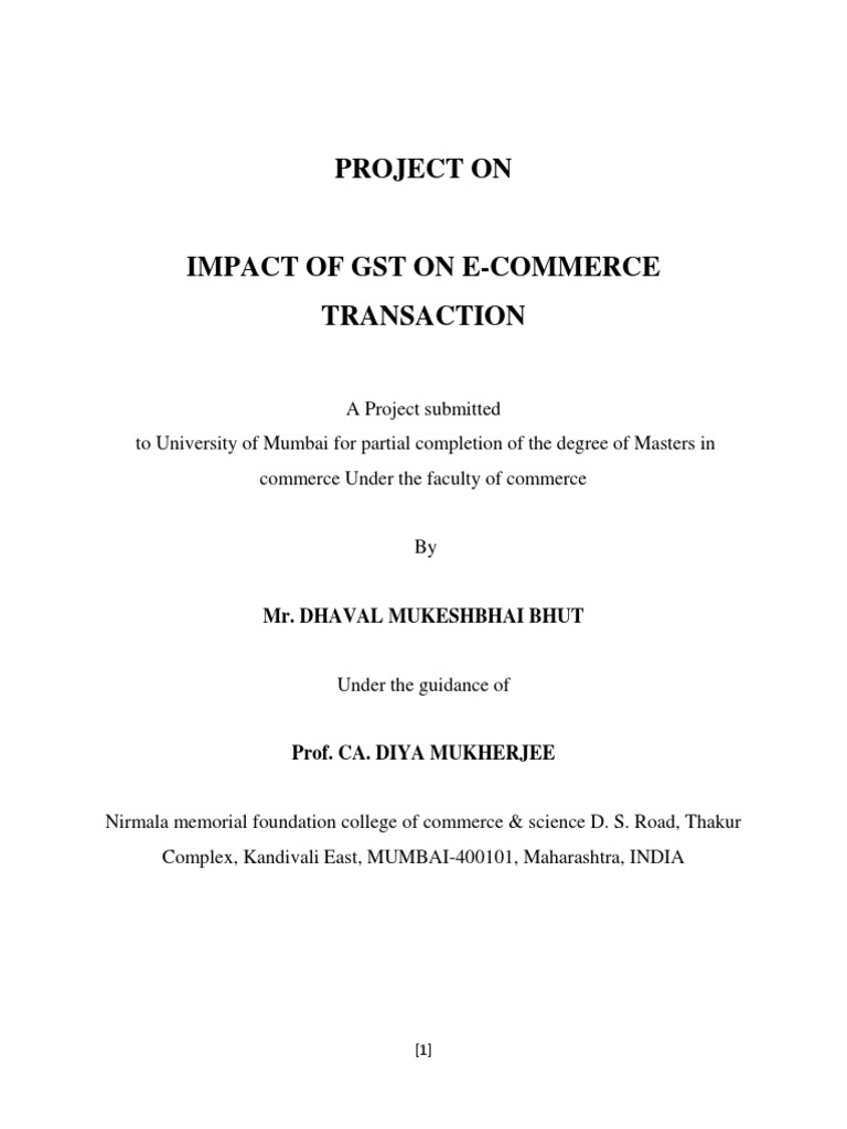 impact of gst on e commerce research paper