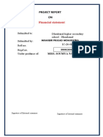 Project Report ON: Financial Statement