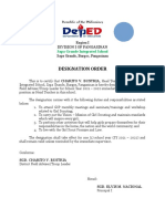 Designation Order: Republic of The Philippines
