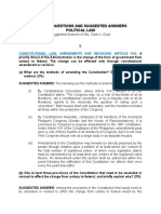 2017 Political Law Bar Questions and Suggested Answers