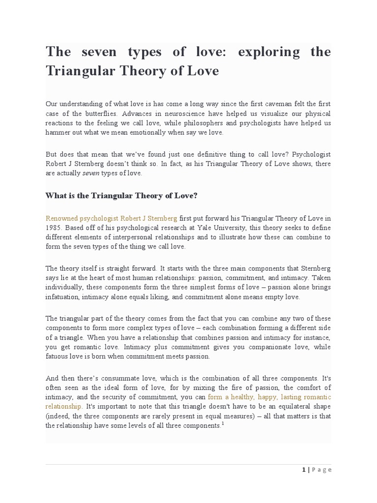 Seven Types of Love Explained | PDF | Love | Romance (Love)
