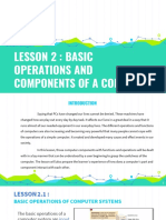 Lesson 2: Basic Operations and Components of A Computer