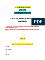 Operating System Lab Da1 Professor:Priya M. Student: Rajat Srivastava 19BCE2055