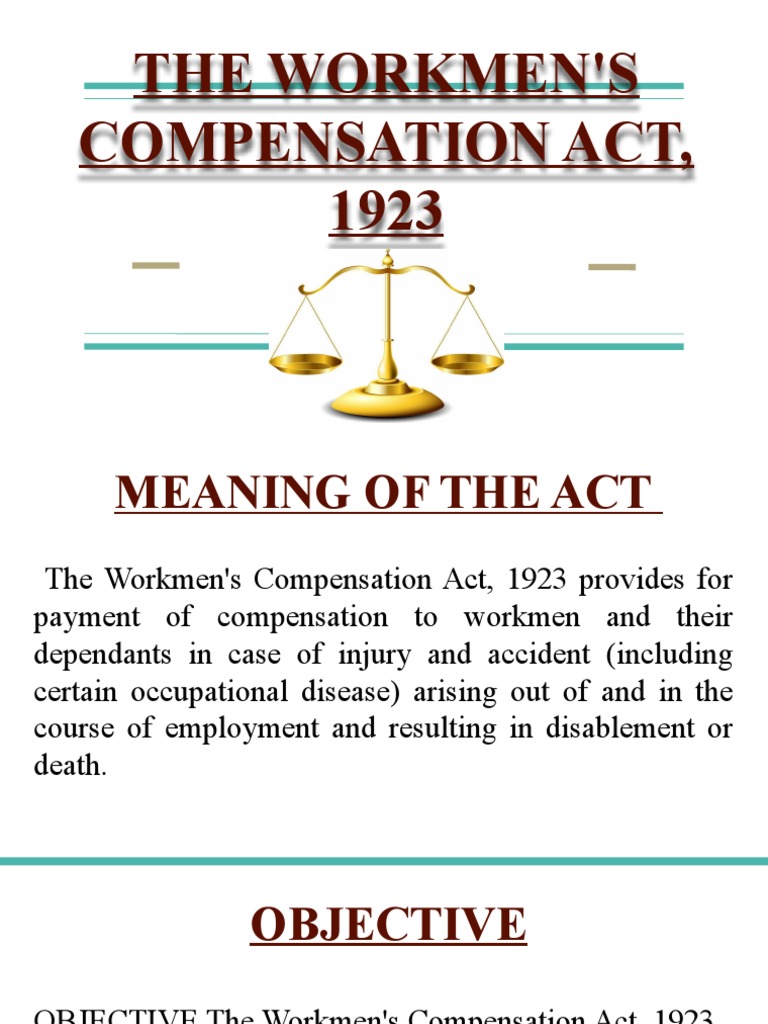 The Workmen'S Compensation Act, 1923 PDF
