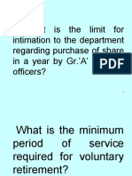 What Is The Limit For Intimation To The Department Regarding Purchase of Share in A Year by Gr.'A' & GR.'B' Officers?