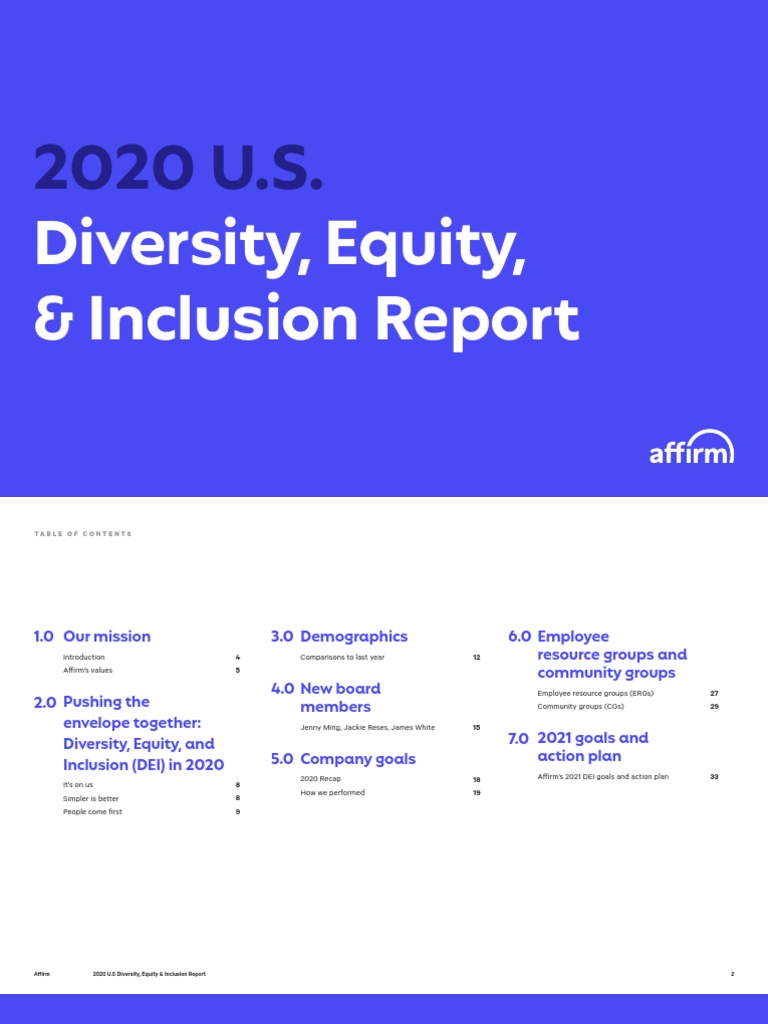 Diversity, Equity, & Inclusion Report | PDF | Race And Ethnicity In The ...