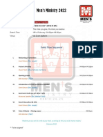 Men's Ministry 2022: Event Flow Sequence