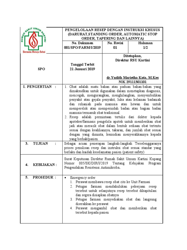Pengelolaan Automatic Stop Order Obat | PDF | Pengembangan Diri