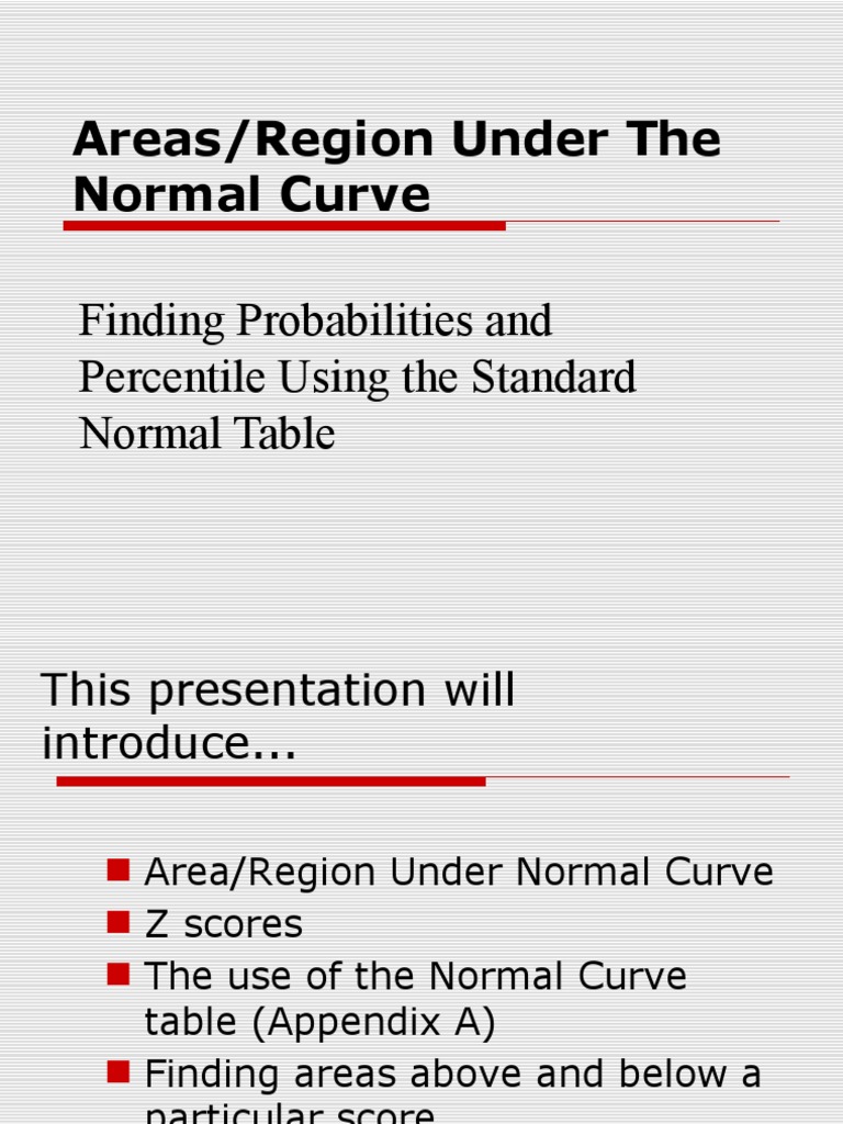 Normal Curve Area and Probability Analysis | PDF | Standard Score ...