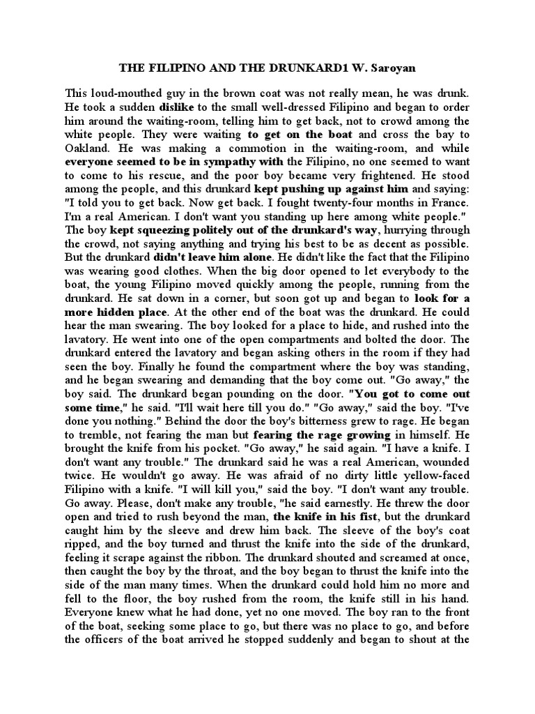 Filipino Boy Confronts Drunkard | PDF