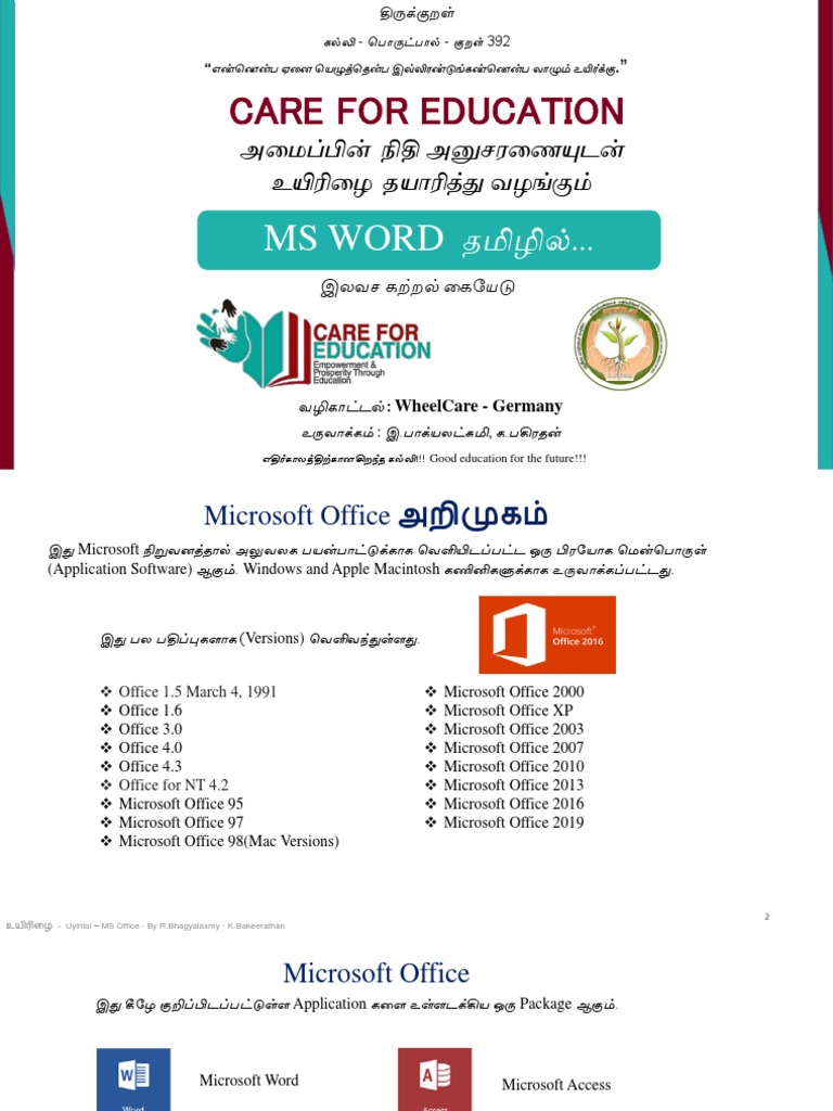MS Word Tamil | PDF