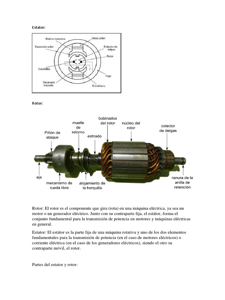 Estator y Rotor en Máquinas Eléctricas | PDF