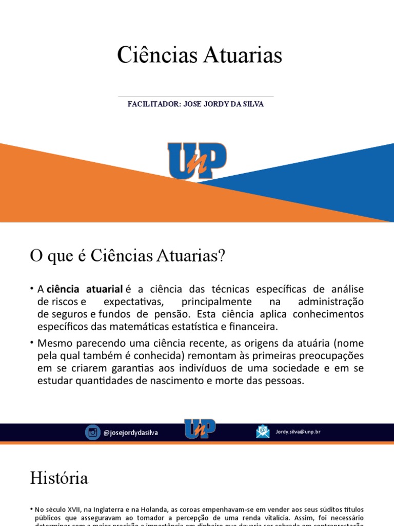Aula 01, Ciências Atuariais | PDF | Ciência Atuarial | Science