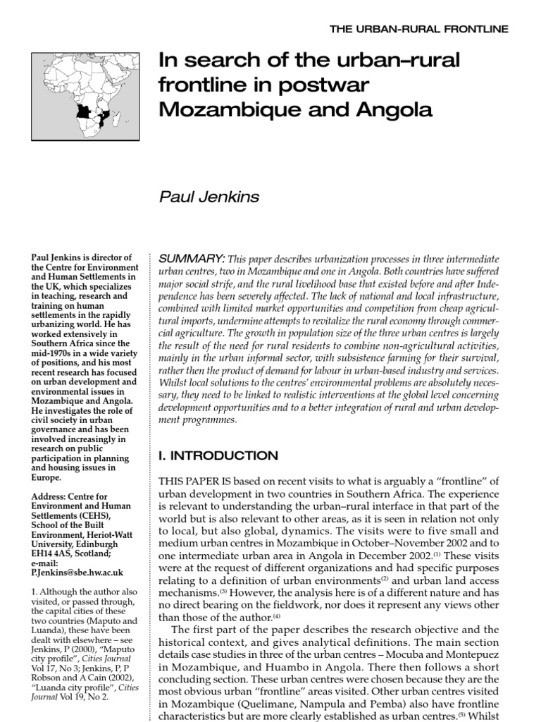 Urban-Rural Dynamics in Mozambique & Angola | PDF | Angola | Mozambique