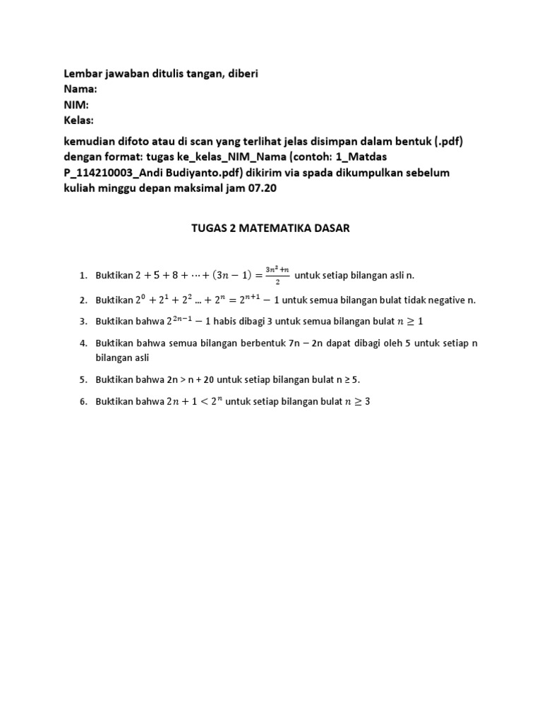 Tugas 2 Matematika Dasar Pdf