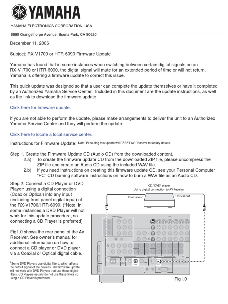 Instructions For Firmware Update | PDF | Dvd | Compact Disc