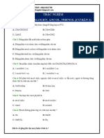 TRẮC NGIỆM DẪN XUẤT HALOGEN ANCOL PHENOL CƠ BẢN 1