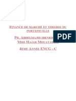 Finance de Marché Et Theorie Du Portefeuille