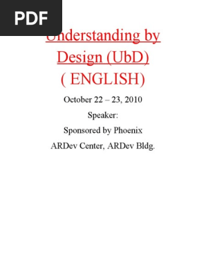 Understanding by Design