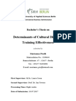 Determinants of Cultural Diversity Training Effectiveness: Bachelor's Thesis On
